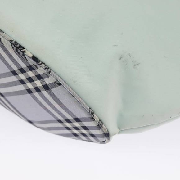 Burberrys Blue Label Tote Bag Nylon Leather Light Blue Brown Silver Auth ti2219 - Picture 16 of 16